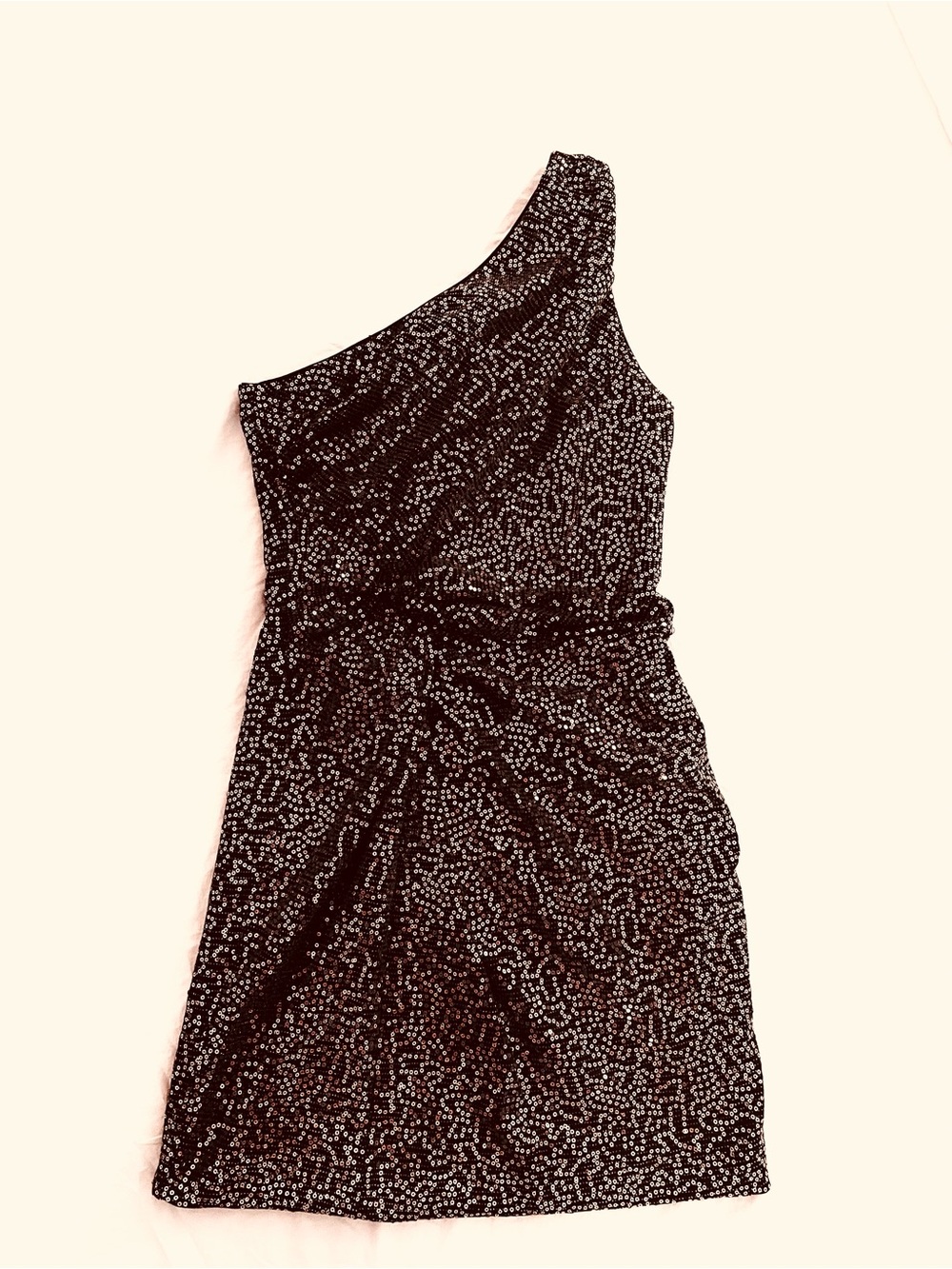 Arden B Black One Shoulder Sequin Mini Dress Size M Party Cocktail